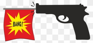 Control Laws We Should Put In - Cartoon Gun Bang Flag Clipart