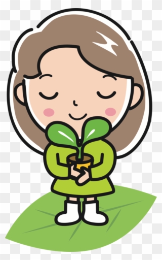 Girl With Plant Woman Plants Human Behavior - Girl Plant Clipart - Png Download
