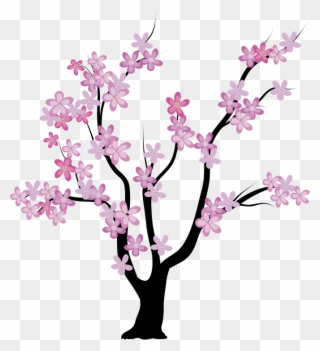 Tree Illustration - Cherry Blossom Family Tree Clipart