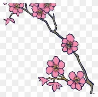 Cherry Blossom Clipart Pixel Art - Transparent Flower Tattoo Png