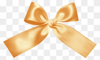 Gold Bow Bow Clipart, Satin Bows, Ribbon Bows, Ribbons, - Ribbon - Png Download