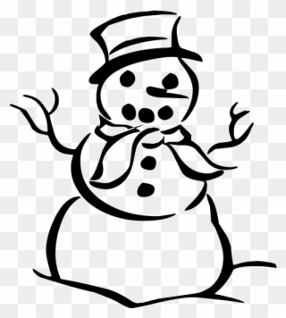 Snowman With Top Hat Coloring Page - Cowboy Snowman Coloring Pages Clipart