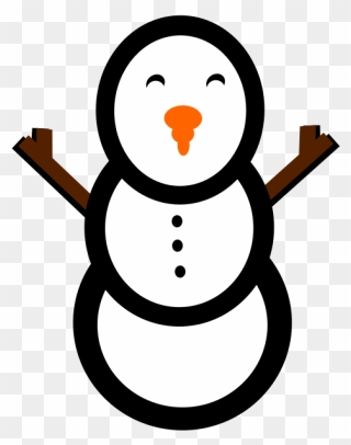 Cold Snow Clipart - Clipart Snowman Simple - Png Download