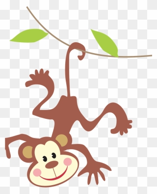 Clipart Monkey Jungle Animal - Monkey In Rainforest Clipart - Png Download