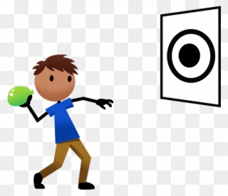 Game Clipart Throw Ball - Throwing A Ball At A Target - Png Download