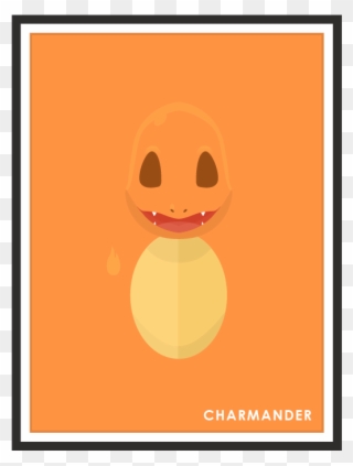 Serie Of Minimal Pokemon Posters, Print And Wallpaper - Charmander Minimal Clipart