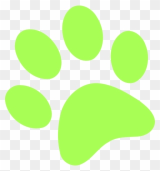Lime Green Paw Print Clipart