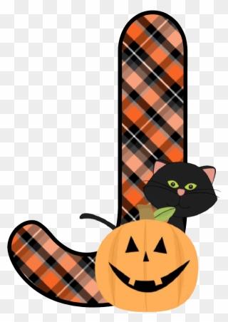 Plaid Halloween J - Letras Calabaza Png Clipart