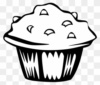 Muffin Clipart Black And White - Food Clip Art Black And White - Png Download
