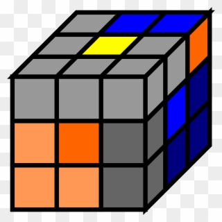 Open - Rubix Cube Blue Side Clipart