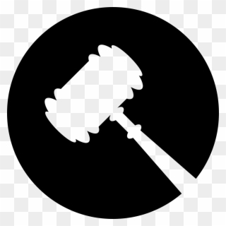 Legal Hammer Symbol In A Circle Comments - Symbol Law Black And White Clipart