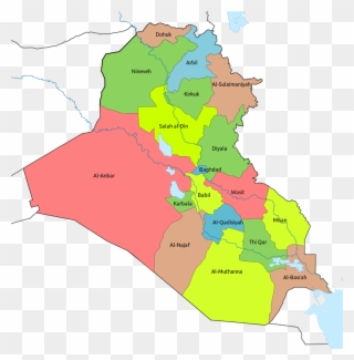 Iraqi Governorates - Iraq Map In English Clipart