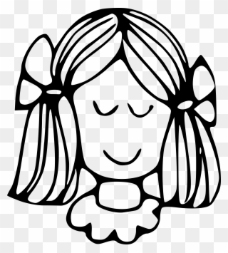 Mother Clipart Black And White - Girl Face Clip Art - Png Download