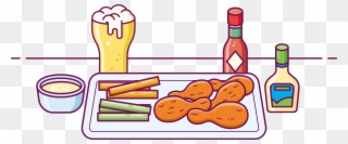 Fried Chicken Buffalo Wing Beer Fast Food - Fried Chicken Clipart