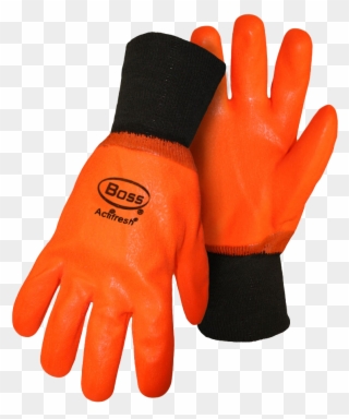 Boss1sp3500 Hot Hands High Vis Orange Glove Ammc - Guantes De Trabajo Png Clipart