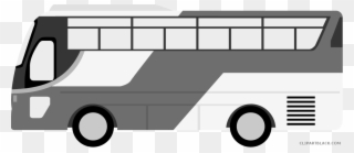 Bus Transportation Free Black White Clipart Images - バス 車 イラスト Png Transparent Png