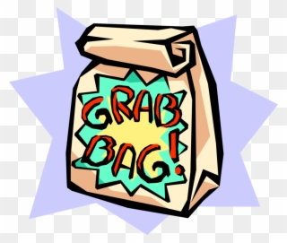 Vector Illustration Of Surprise Grab Bag Paper Sack - Grab Bags Clipart