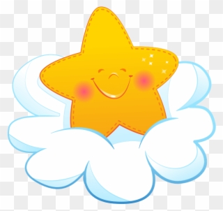 Starlet On The Cloud - Illustration Clipart