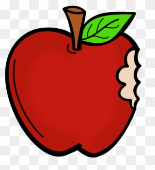 Cartoon Apple With A Bite Clipart