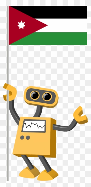 Flag Bot, Jordan - Robot Clipart