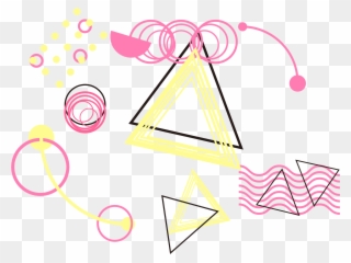 Memphis Style Creative Geometry Triangles Red Png And - Triangle Clipart
