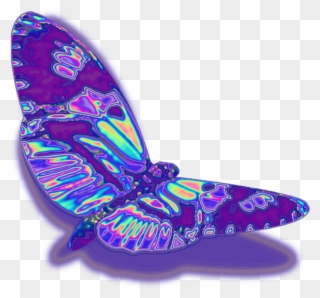 Glitch , Vaporwave , Holographic , Hologram , Freetoedi - Butterfly Clipart