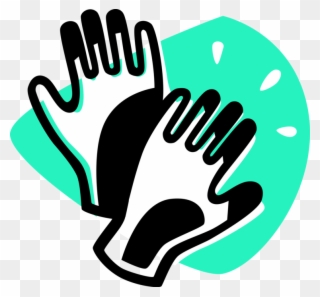 Vector Illustration Of Safety Gloves, Rubber Gloves - Black Gloves Vector Png Clipart