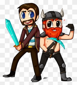 Honeydew And Xephos - Yogscast Lewis And Simon Fan Art Clipart