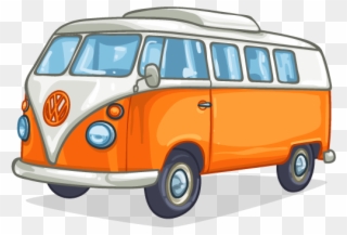 Vw Bus Art - Camper Van Cartoon Clipart