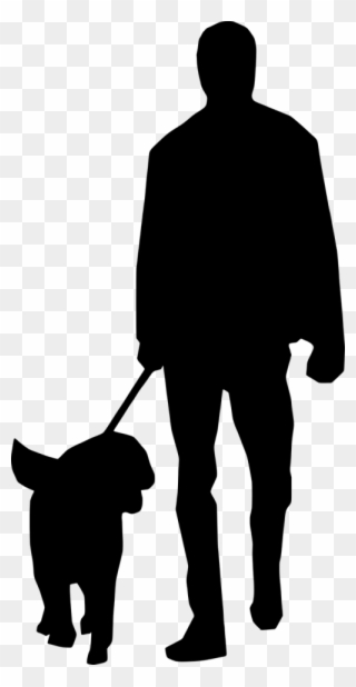 Vector Graphics - Man With Dog Silhouette Clipart