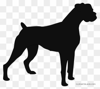 Boxer Dog Clipart - Boxer Dog Silhouette - Png Download
