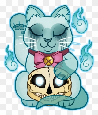 Part Of A Maneki-neko Series Based On Horror And Supernatural - Cartoon Clipart