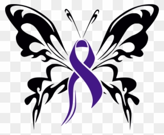 Tag Added - - Colon Cancer Ribbon Butterfly Clipart