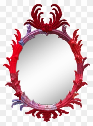 The Red Carved Mahogany Mirror - Circle Clipart