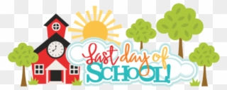Vector Black And White Download Last Day Of School - Scrapbook Last Day Of School Clipart