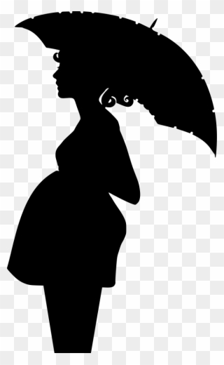 Info - Pregnant Woman With Umbrella Silhouette Clipart