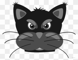 Clip Art Royalty Free Clipartblack Com Animal Free - Angry Cat Face Cartoon - Png Download
