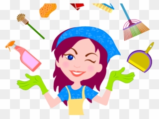 Maiden Clipart House Cleaner - House Keeping Cartoon Png Transparent Png