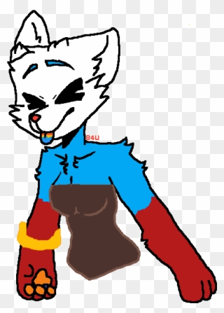 Cute Blue X Error Child As A Wolf - Furry Wolf And Cat Clipart