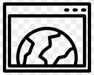 World Browser Outline Symbol In A Circle Comments Clipart