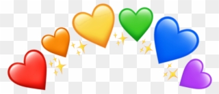 Crown Heartcrown Pride Rainbow Rainbowheart Glitter - Heart Clipart