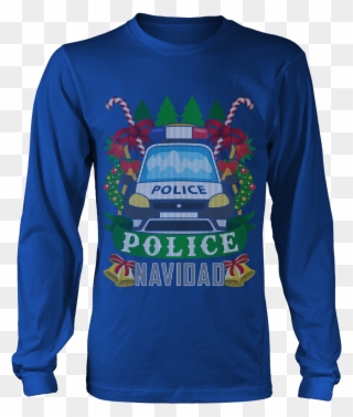 Police Car Ugly Christmas Shirts & Sweaters - Ugly Christmas Sweater Workout Clipart