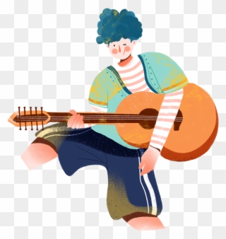 Guitar Acoustic Microphone Wischmop Illustration Download - Illustration Clipart