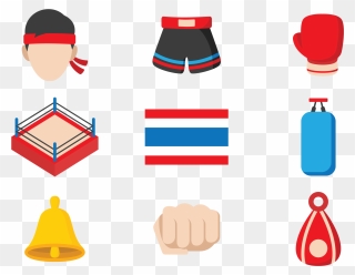 Muay Thai Icons Vector - Thai Boxing Symbol Png Clipart