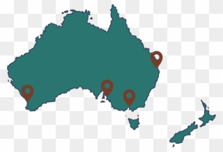Greenfern Office Locations Around Australia - Australia And New Zealand Outline Clipart