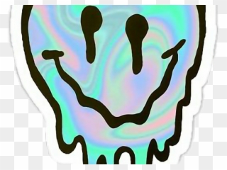 Hologram Clipart Holographic - Melting Smiley Face - Png Download