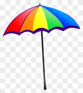 Umbrella, Rainbow, Colorful, - Sun Umbrella Clip Art - Png Download