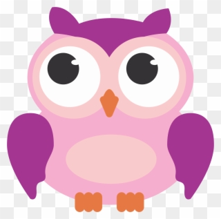 Baby Blue Owl Clip Art - Pink Owl Animation - Png Download