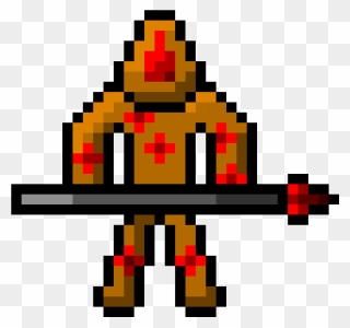 Golem - Angry Face Pixel Art Clipart