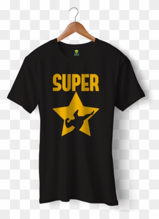 Johnny Bravo Superstar Half Sleeve T-shirt - Coffee Colour Round Neck T Shirt Clipart